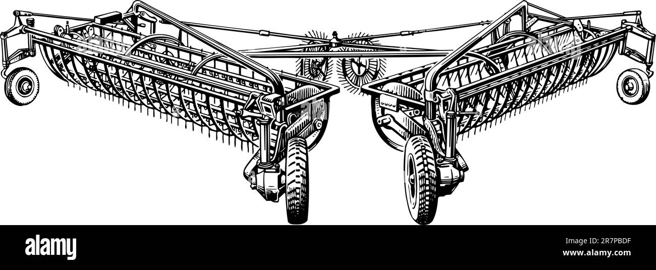 Mietitrebbia per raccolto agricolo Illustrazione Vettoriale
