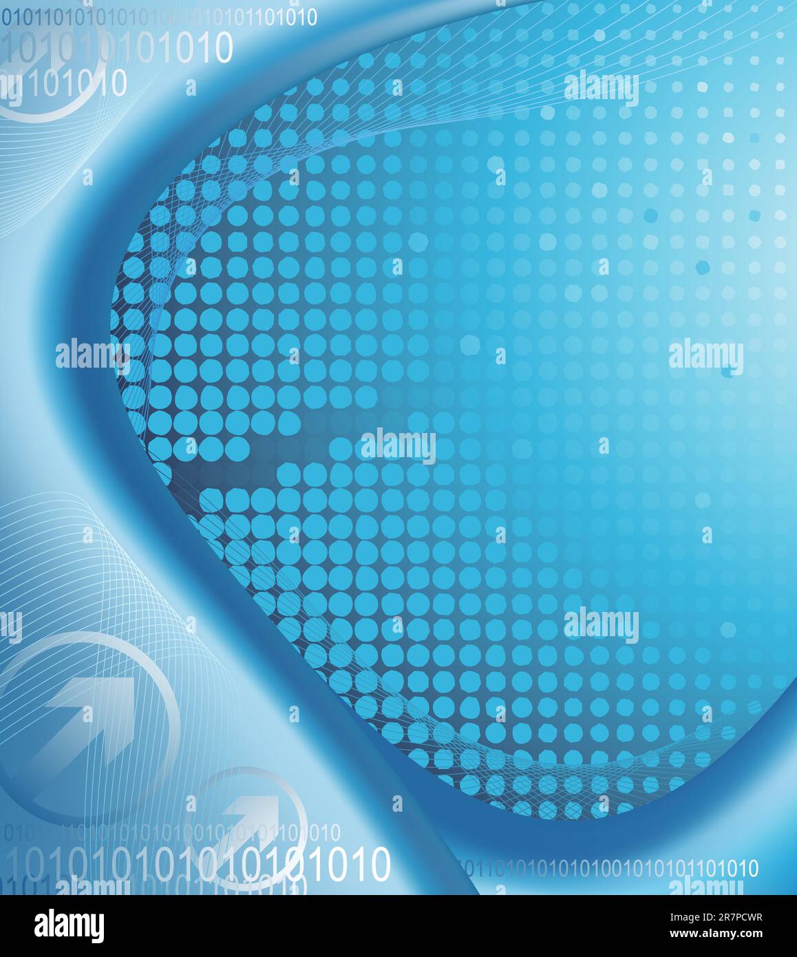 Immagine di sfondo digitale blu astratto. Illustrazione Vettoriale