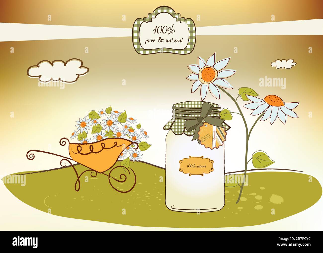 Puro alimenti biologici jar Illustrazione Vettoriale