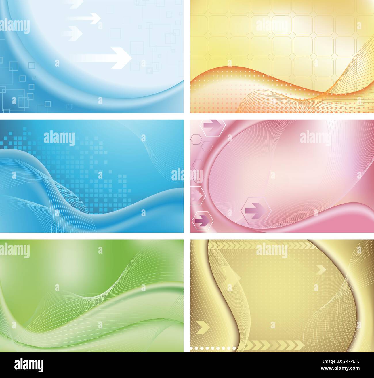 Illustrazione del set di sfondo della curva astratta. Illustrazione Vettoriale