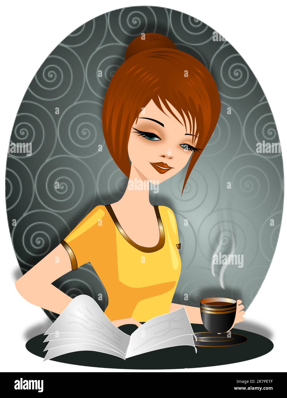 Foto stock: Caffè mattutino. Illustrazione Vettoriale