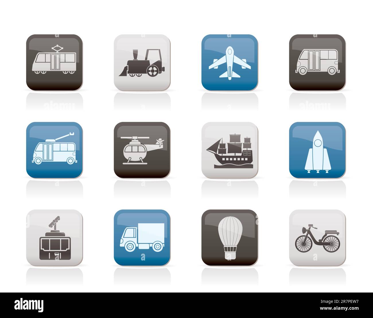 Viaggi e trasporti icone - vettore icona impostare Illustrazione Vettoriale