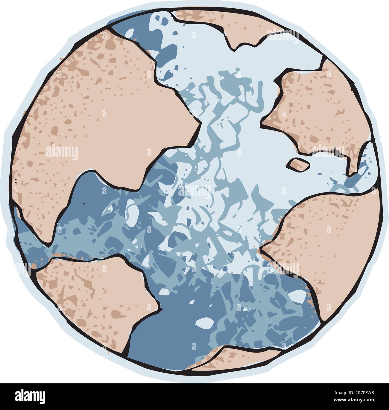 Big Planet Earth è fatto da semplici tracce e colori Illustrazione Vettoriale