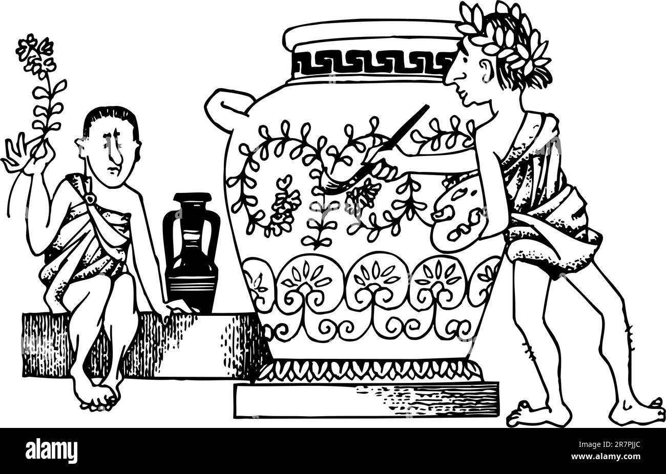 Antico pittore di vasi Illustrazione Vettoriale