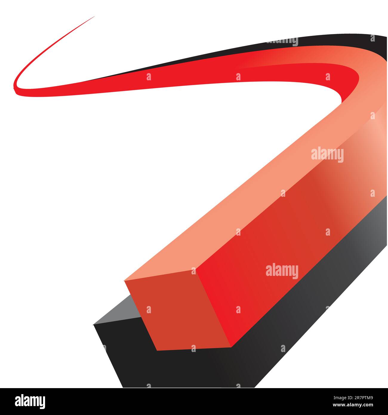 Linee astratte rosse e nere su sfondo bianco.vettore Illustrazione Vettoriale
