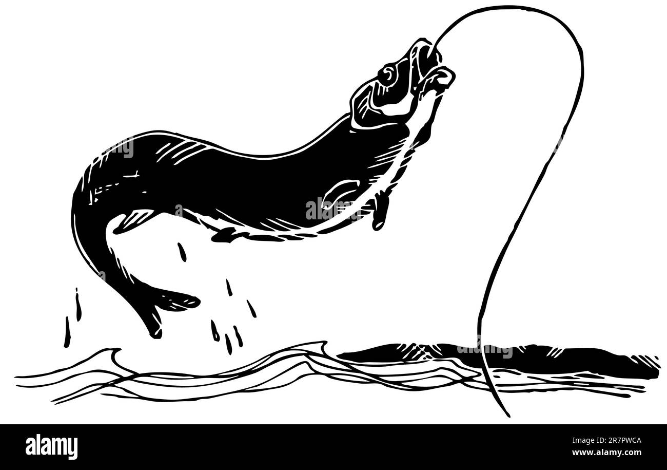 Tarpon preso Illustrazione Vettoriale