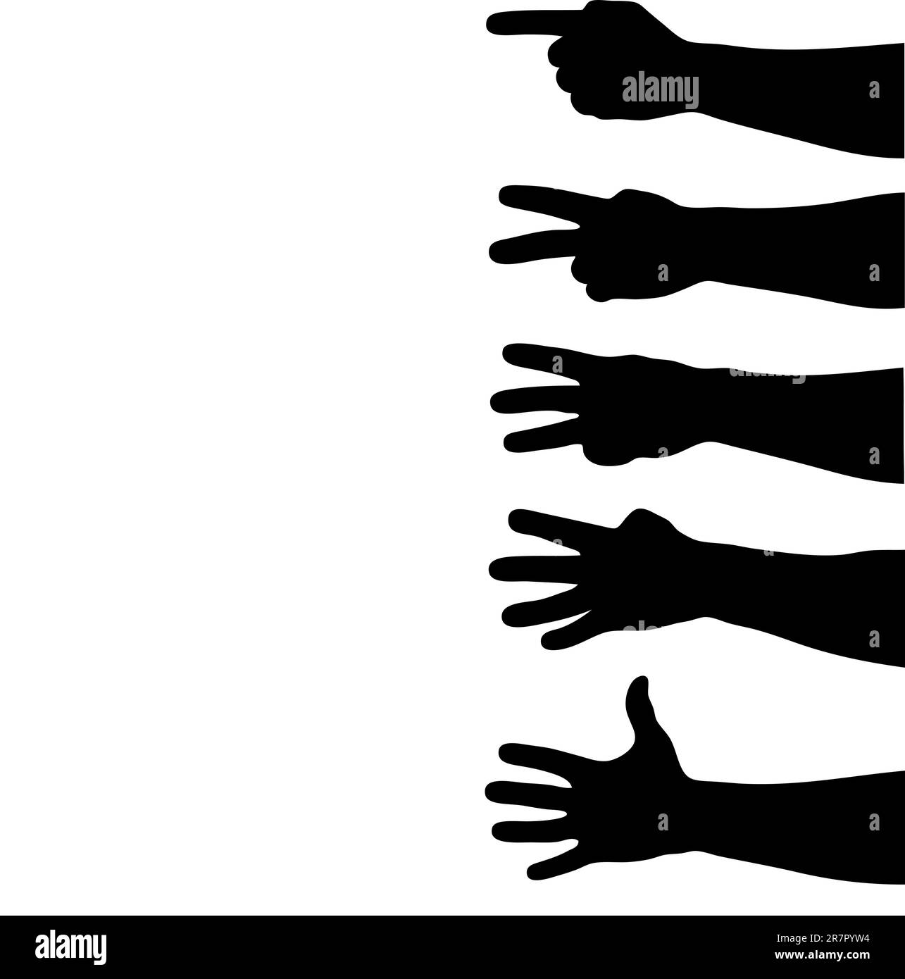 Le mani contano. Dona silhouette bianche Illustrazione Vettoriale