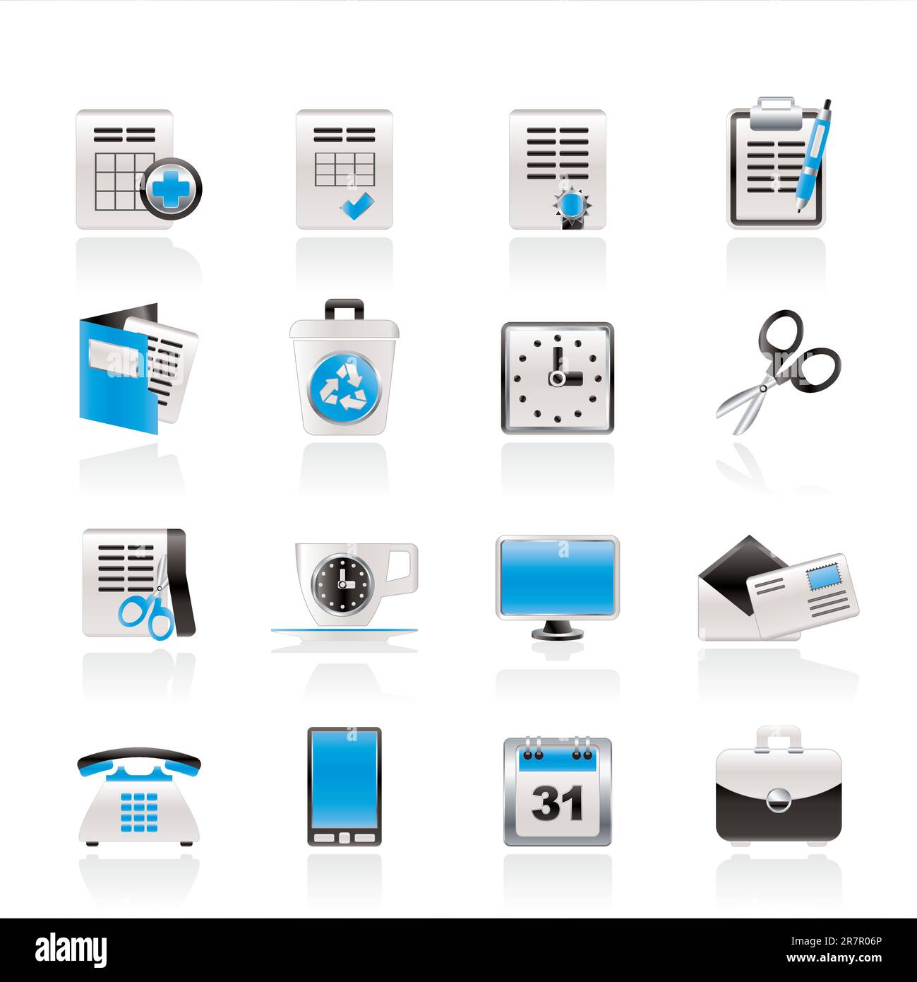 Business e Office tools icone - vettore icona impostare Illustrazione Vettoriale