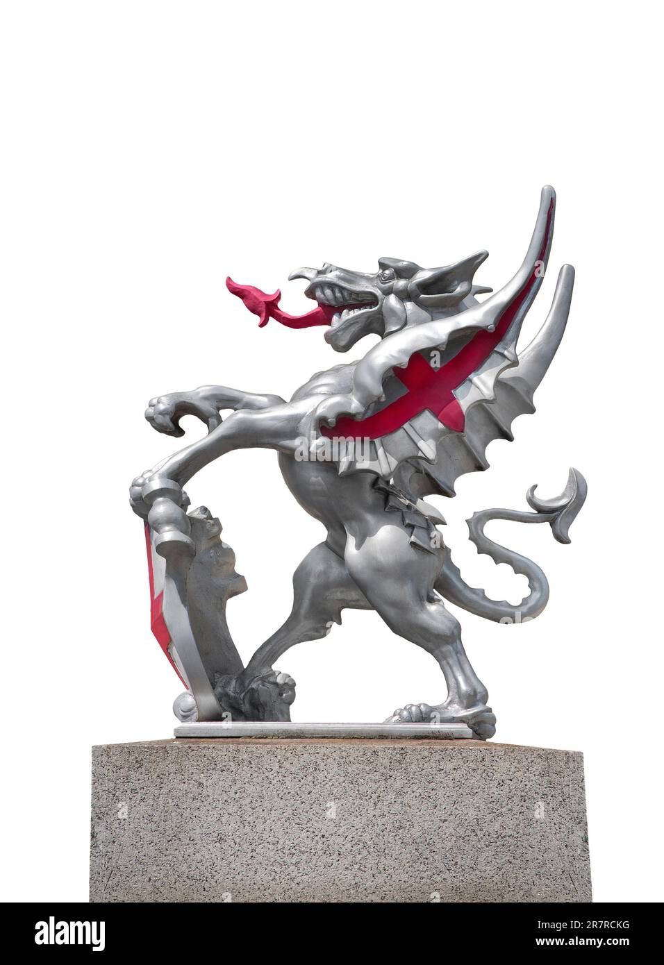 La città di London Dragon statue delimita i confini che segnano i confini della città 'interna' di Londra, il settore bancario. Foto Stock