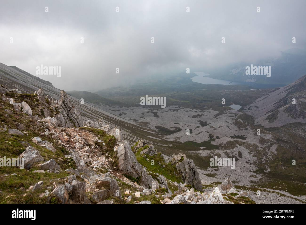 Monte Errigal, Contea di Donegal, Irlanda Foto Stock