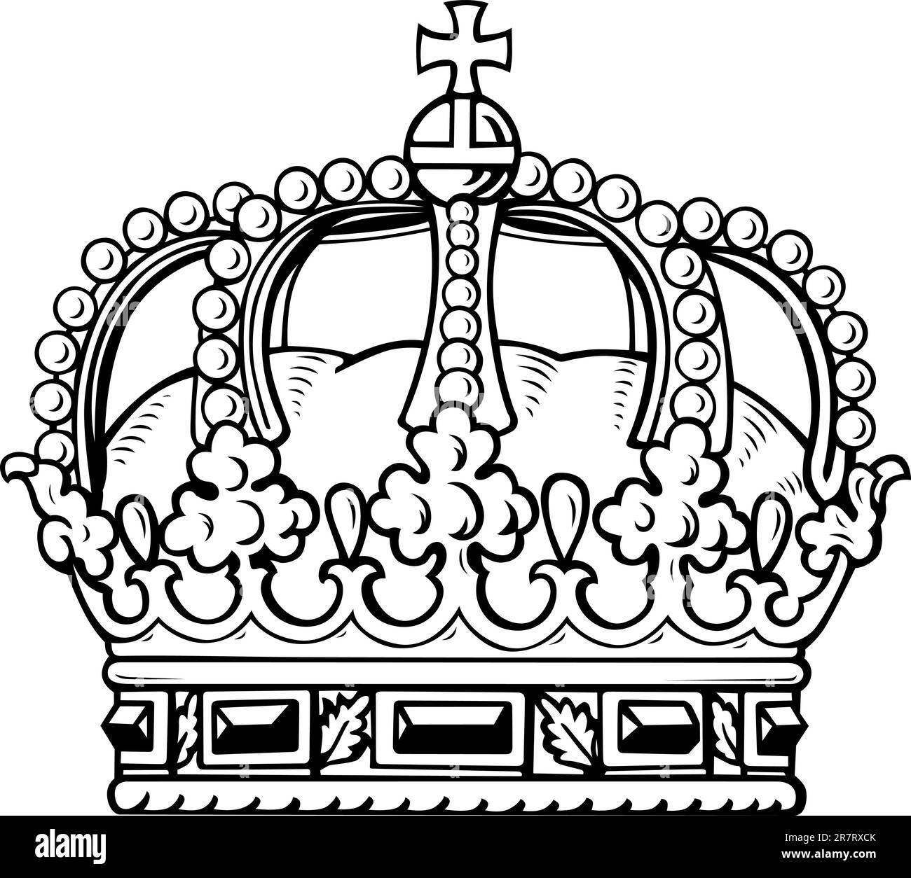 Corona bianca isolata su sfondo bianco Illustrazione Vettoriale