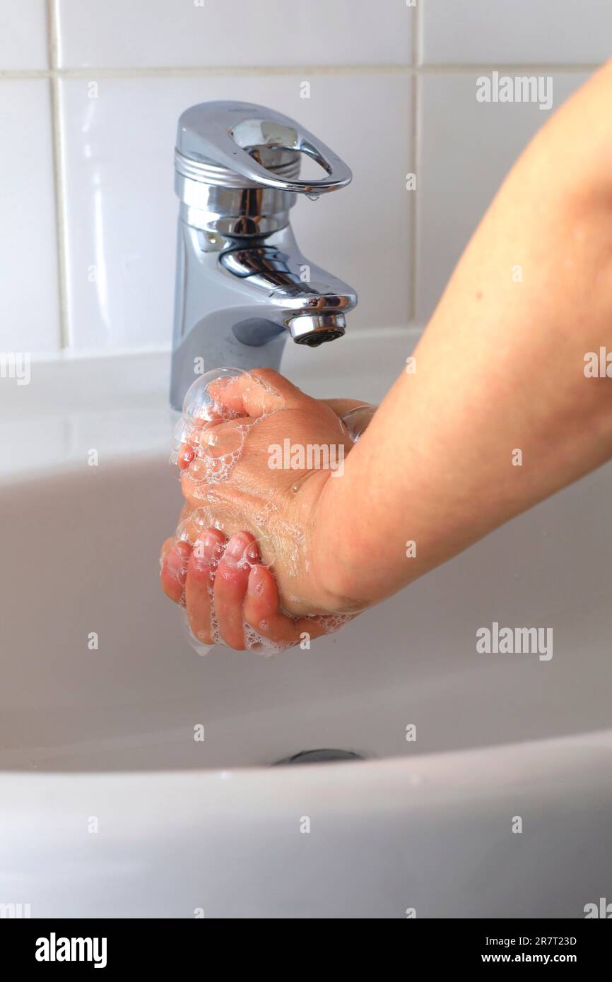 Igiene, lavaggio a mano, Germania Foto Stock