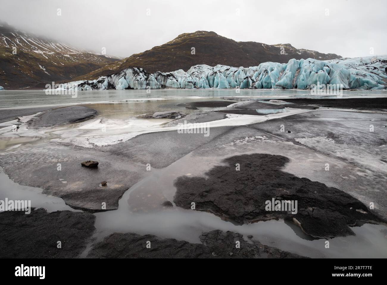 Solheimajokull, Sudurland, Islanda Foto Stock