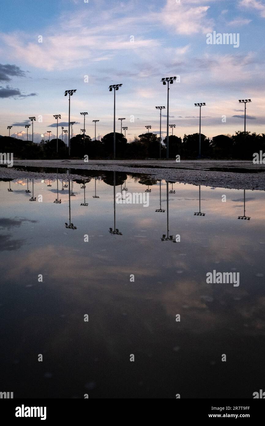 Grecia, Atene, 2023-01-27. Il Pireo era il sito del complesso olimpico nella zona costiera di Faliro, che comprendeva il padiglione sportivo e la spiaggia Foto Stock