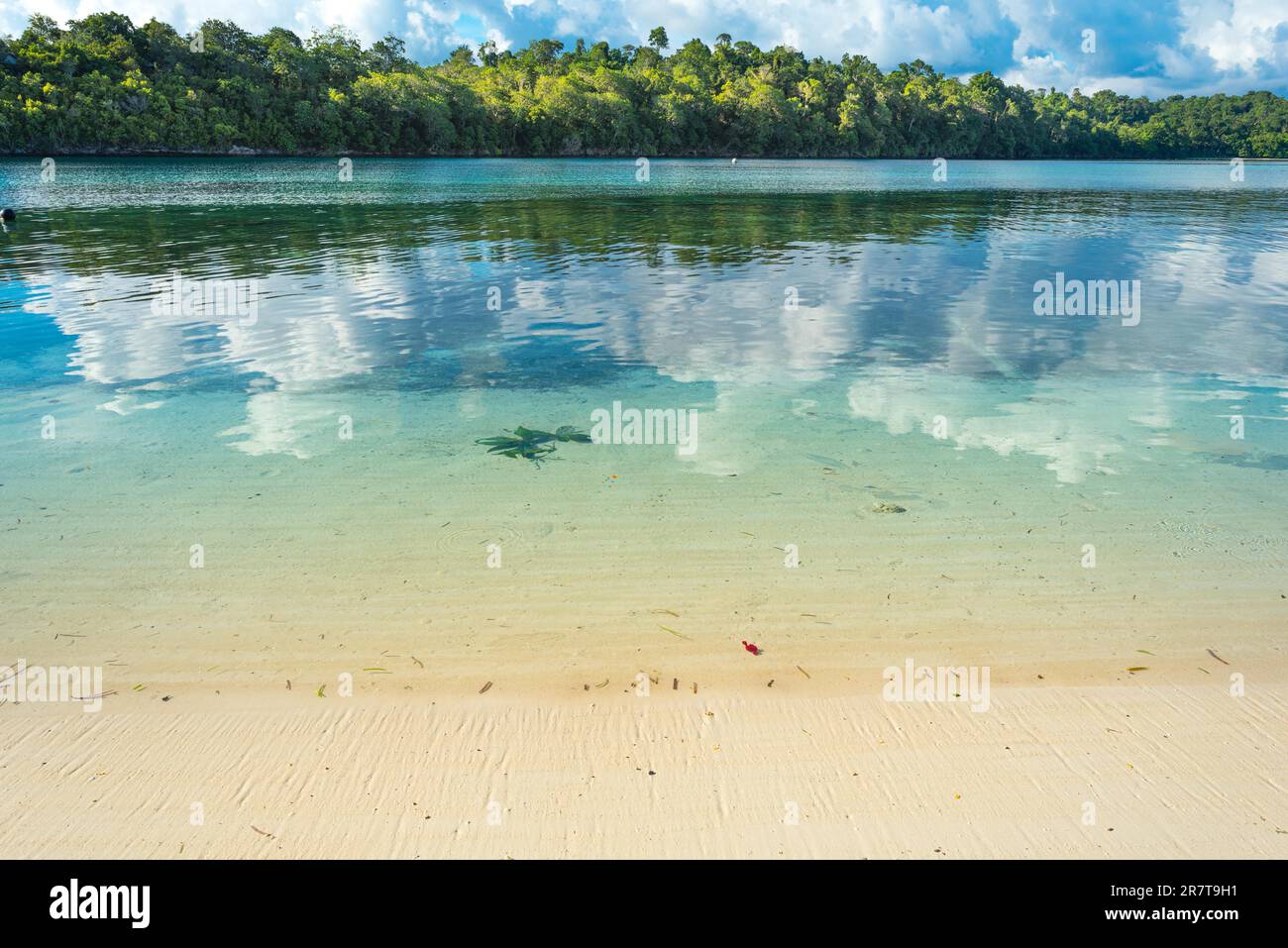 Costa dell'isola di Togo Batudaka nel Golfo di Tomini a Sulawesi. Le isole sono un paradiso per subacquei e snorkelers e offre un Foto Stock
