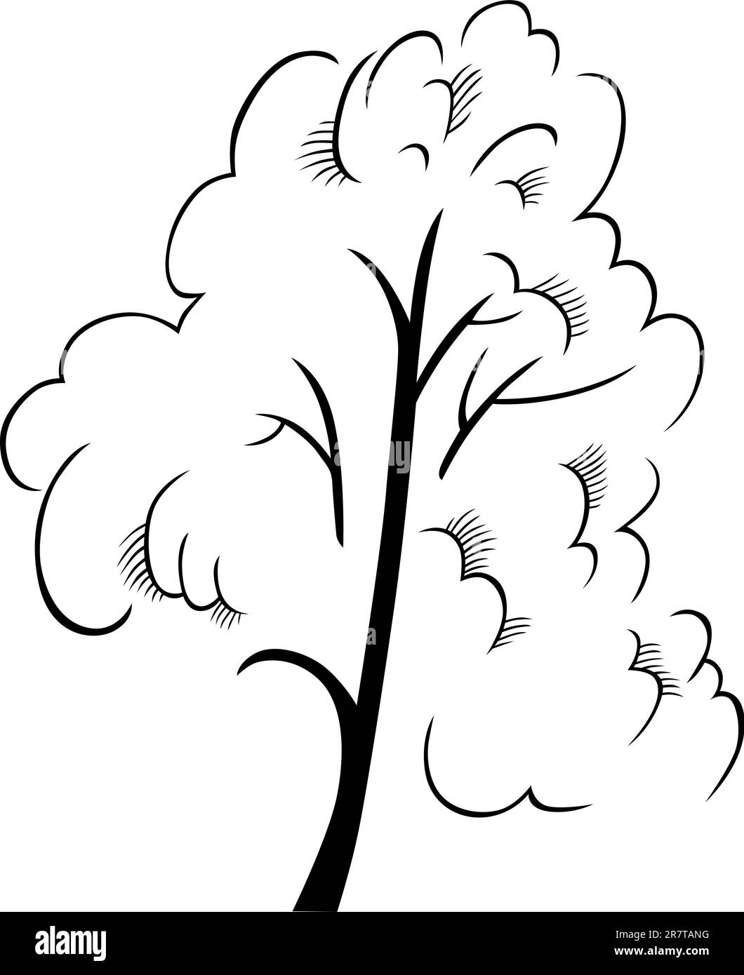 Albero isolato su sfondo bianco Illustrazione Vettoriale