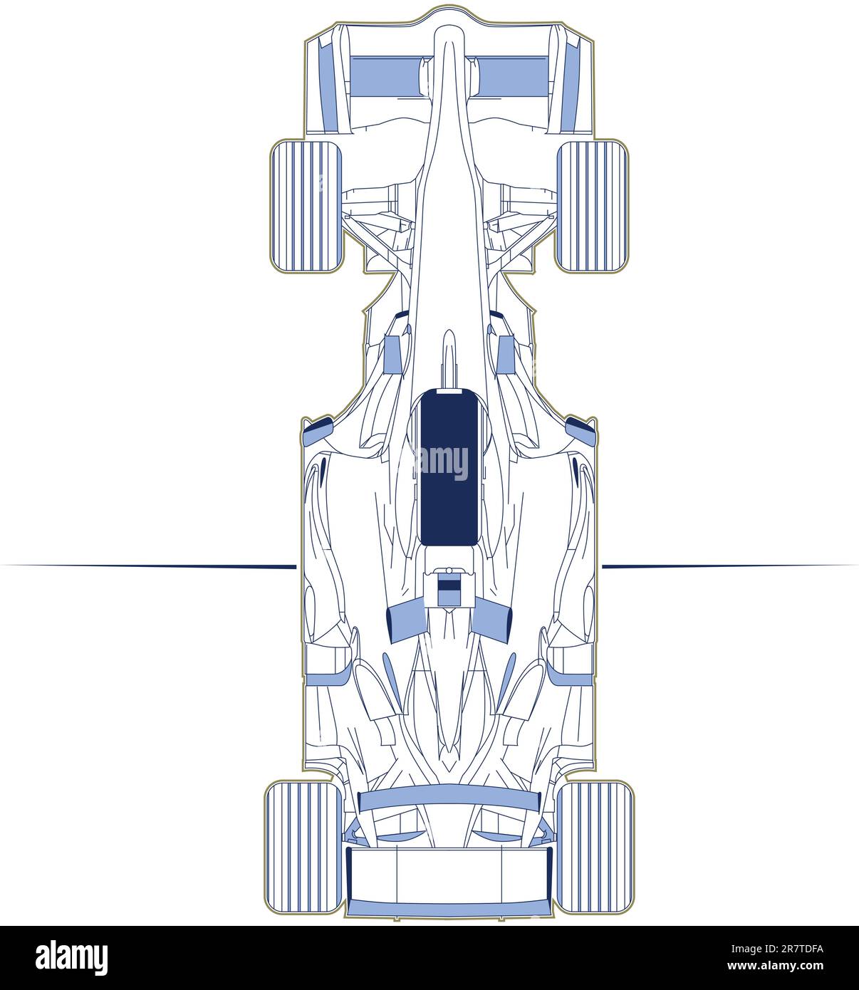 vista dall'alto dello schema delle auto da corsa di f1 Illustrazione Vettoriale