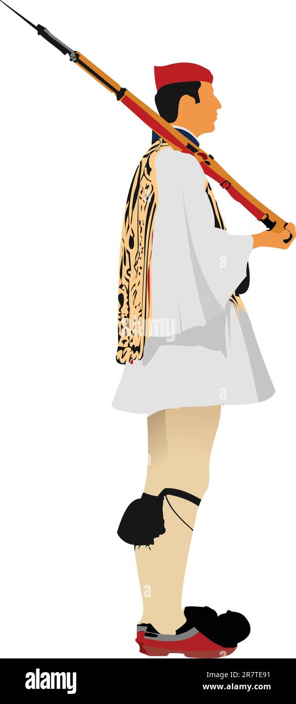 Custode del parlamento ad Atene in Grecia Illustrazione Vettoriale