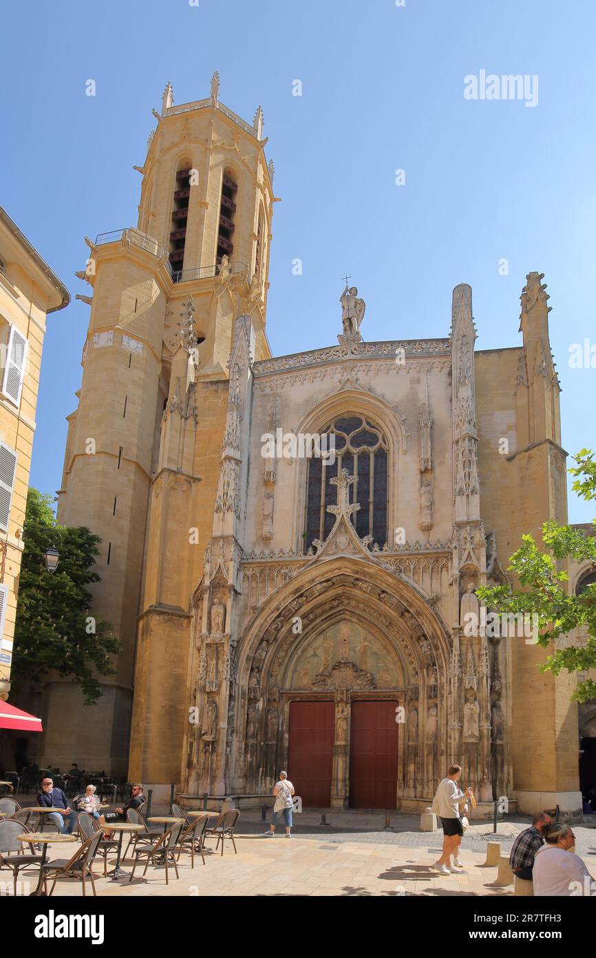 Cattedrale tardo gotica St-Sauveur a Aix-en-Provence, Chiesa, Saint, gotico, Aix-en-Provence, Bouches-du-Rhone, Provenza, Francia Foto Stock