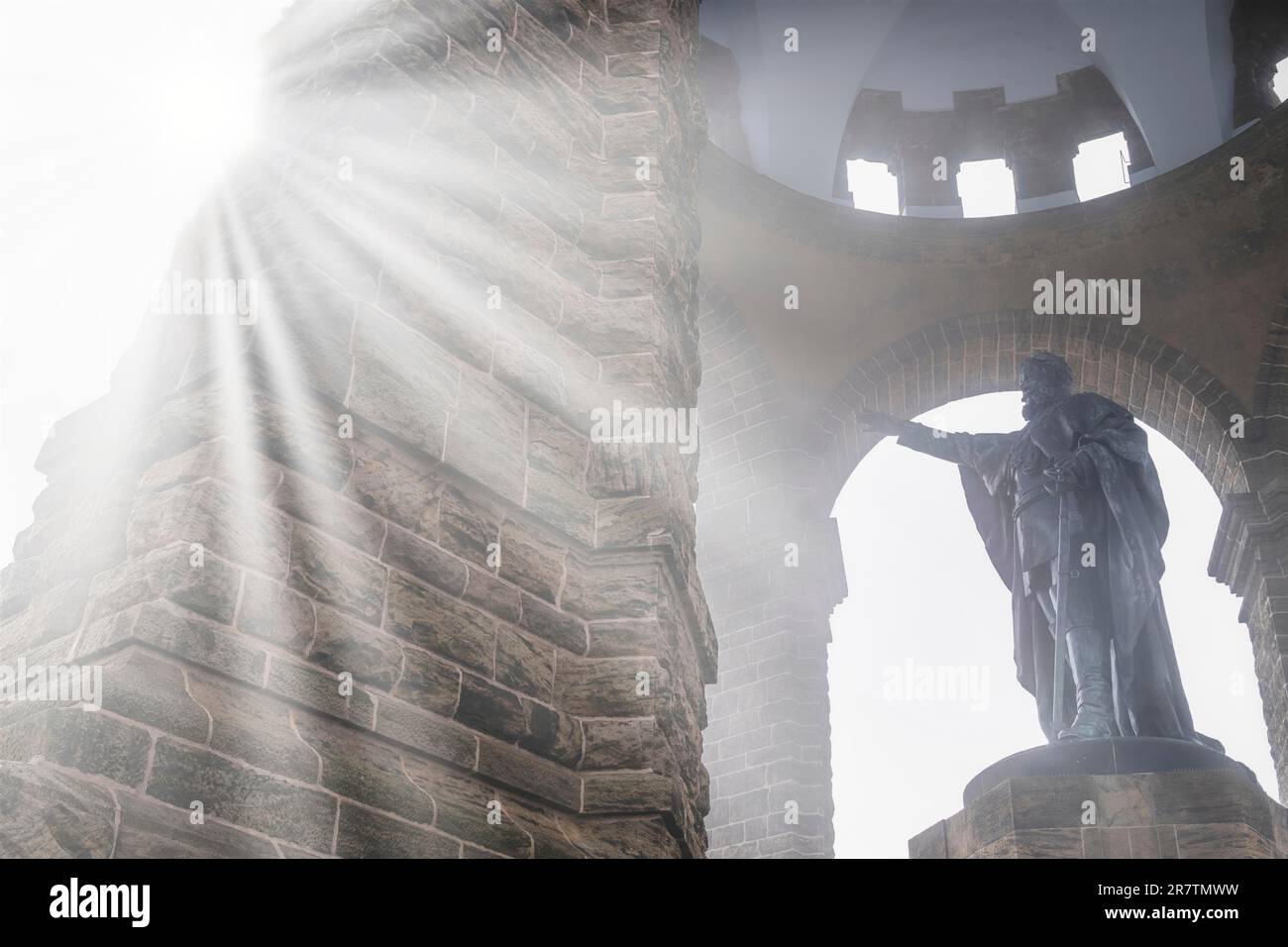 Kaiser Wilhelm Monumento porta Westfalica Germania Foto Stock