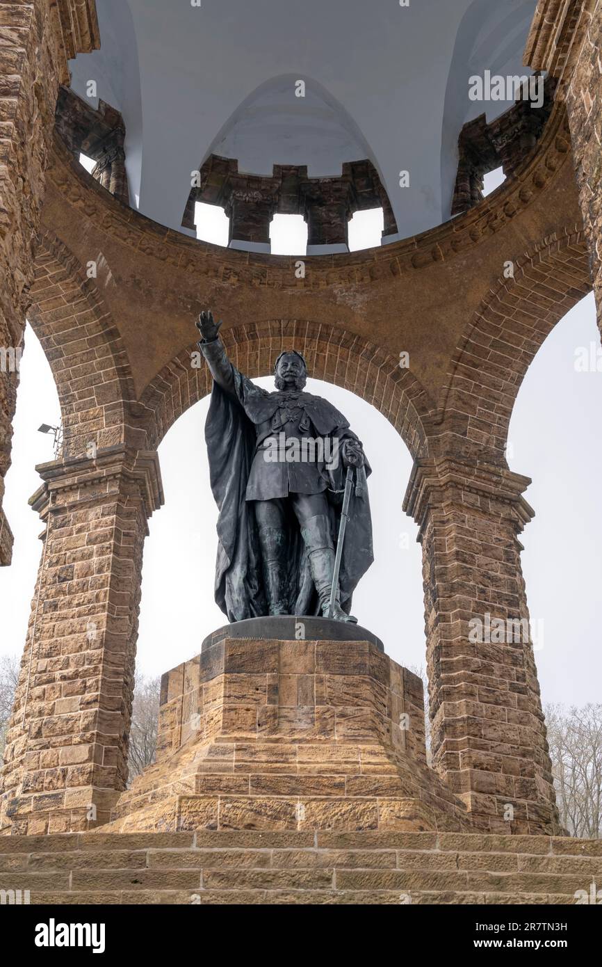 Kaiser Wilhelm Monumento porta Westfalica Germania Foto Stock