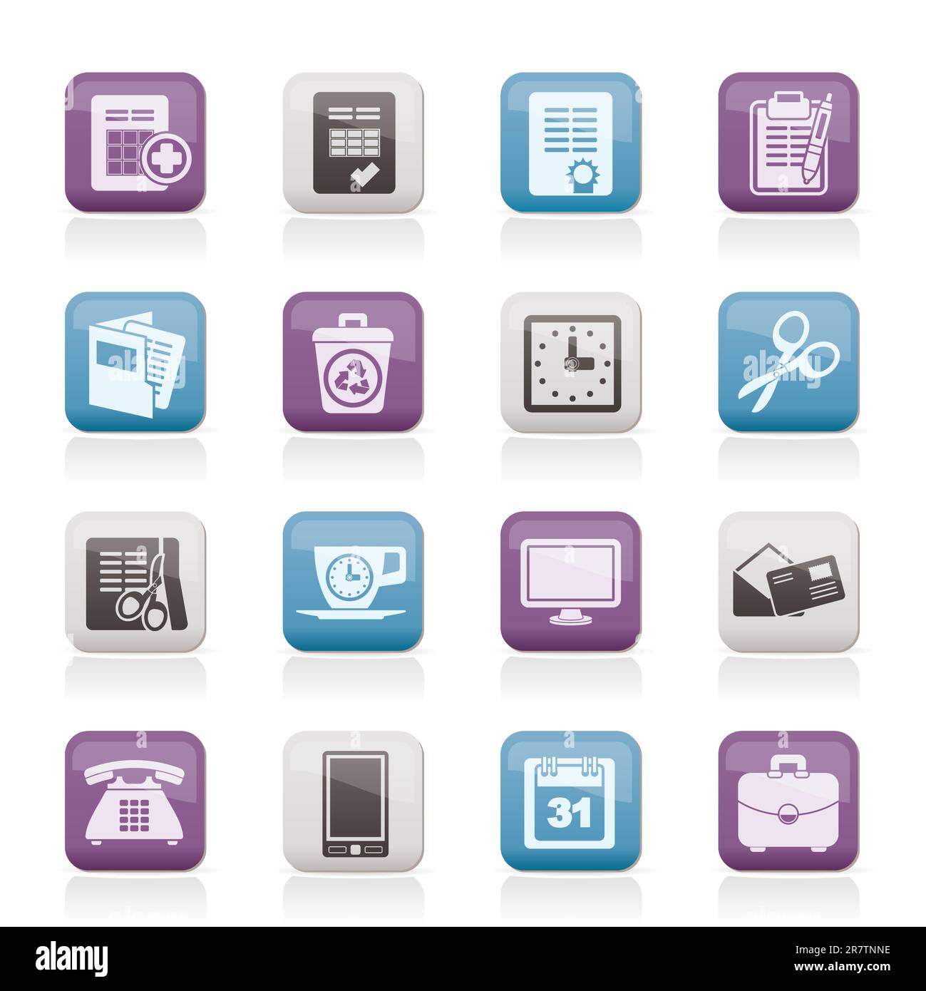 Business e Office tools icone - vettore icona impostare Illustrazione Vettoriale