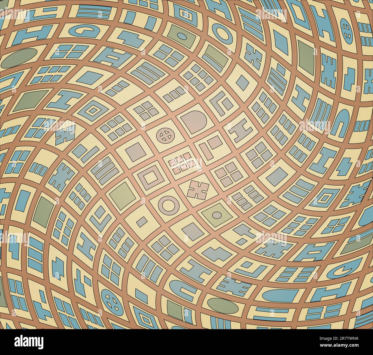 Vettoriale modificabile illustrazione astratta di un generico mappa di ritorto a piano strada Illustrazione Vettoriale