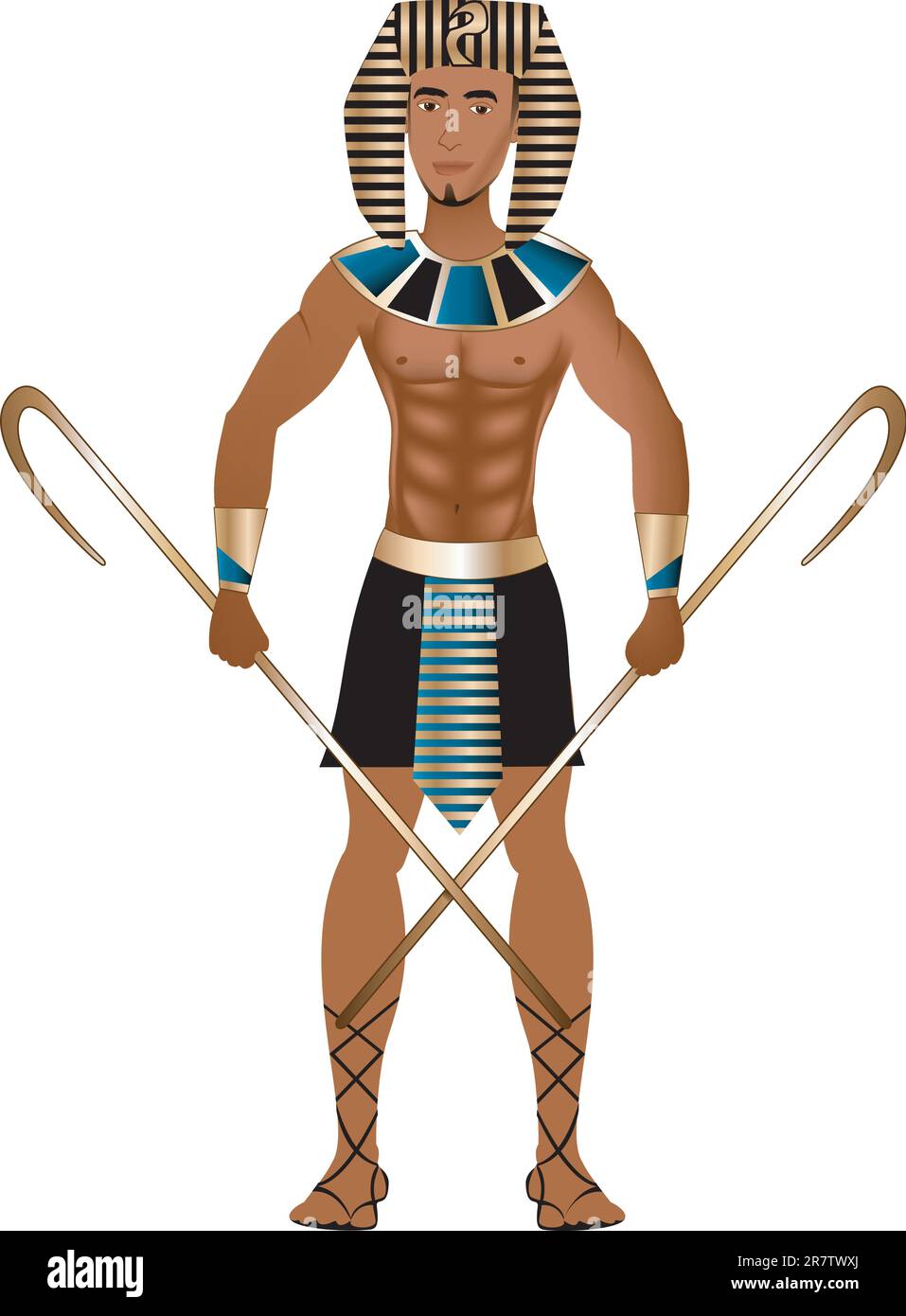 Illustrazione vettoriale di un uomo vestito in egiziano Carnevale Costume di Halloween. Illustrazione Vettoriale