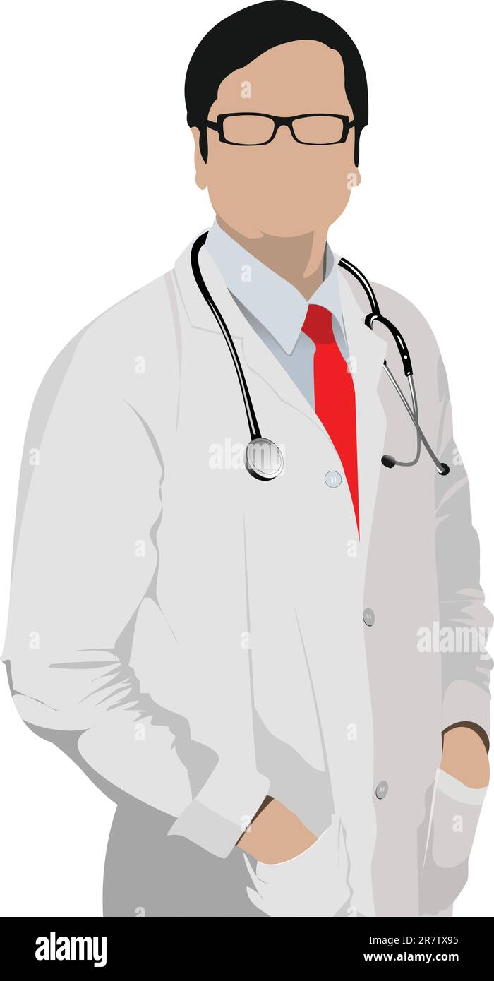Medico con stetoscopio. Illustrazione Vettoriale Illustrazione Vettoriale