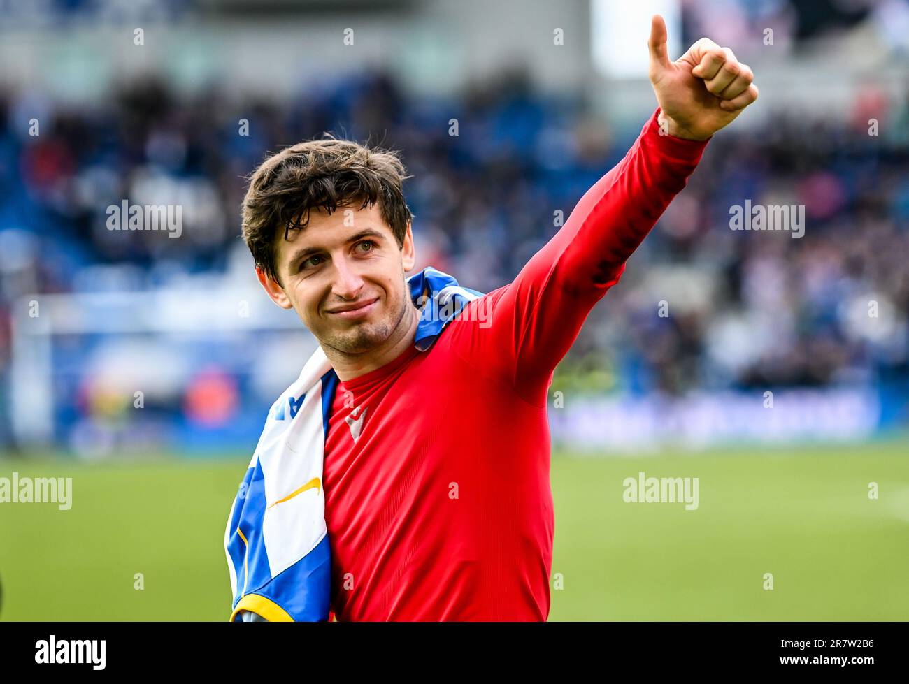 Anthony Glennon durante la partita di calcio dei quarti di finale di fa Cup tra Brighton e Hove Albion FC e Grimsby Town FC, all'Amex Stadium, Brighton Foto Stock