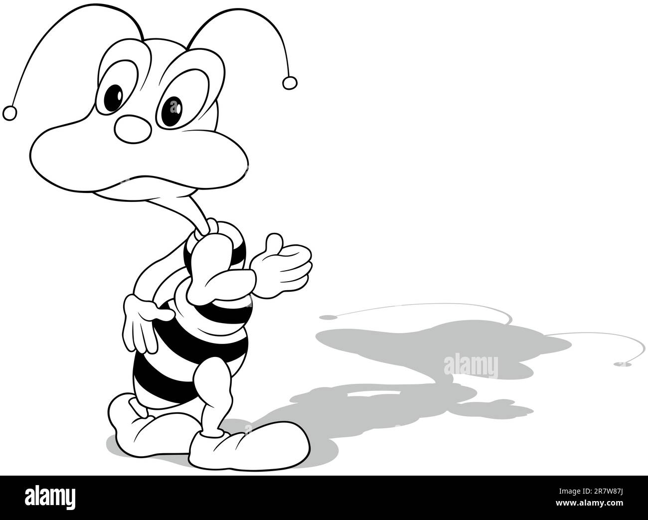 Disegno di una Bee Wingless sorpresa Illustrazione Vettoriale