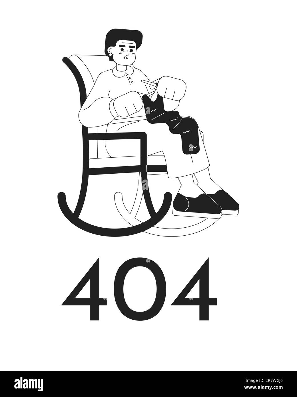 Illustrazione dello stato vuoto del vettore di Unione Granny BW Illustrazione Vettoriale