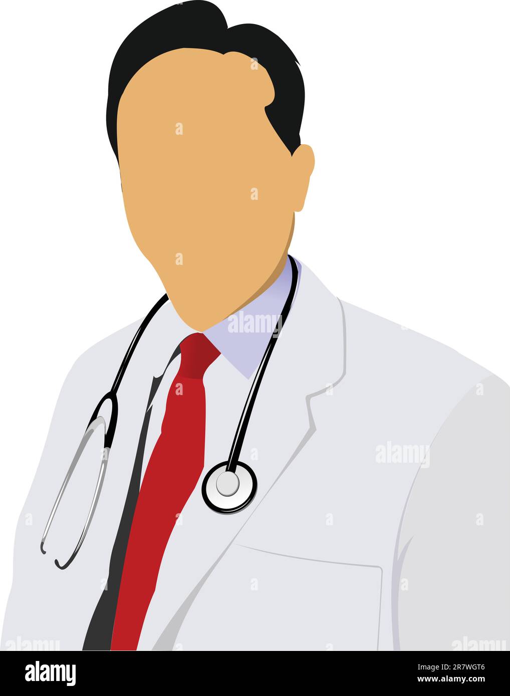 Medico con stetoscopio su sfondo bianco. Illustrazione Vettoriale Illustrazione Vettoriale