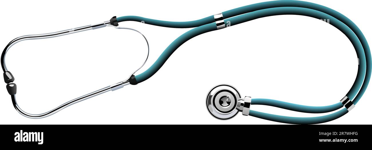 Lo stetoscopio su sfondo bianco. Illustrazione Vettoriale Illustrazione Vettoriale