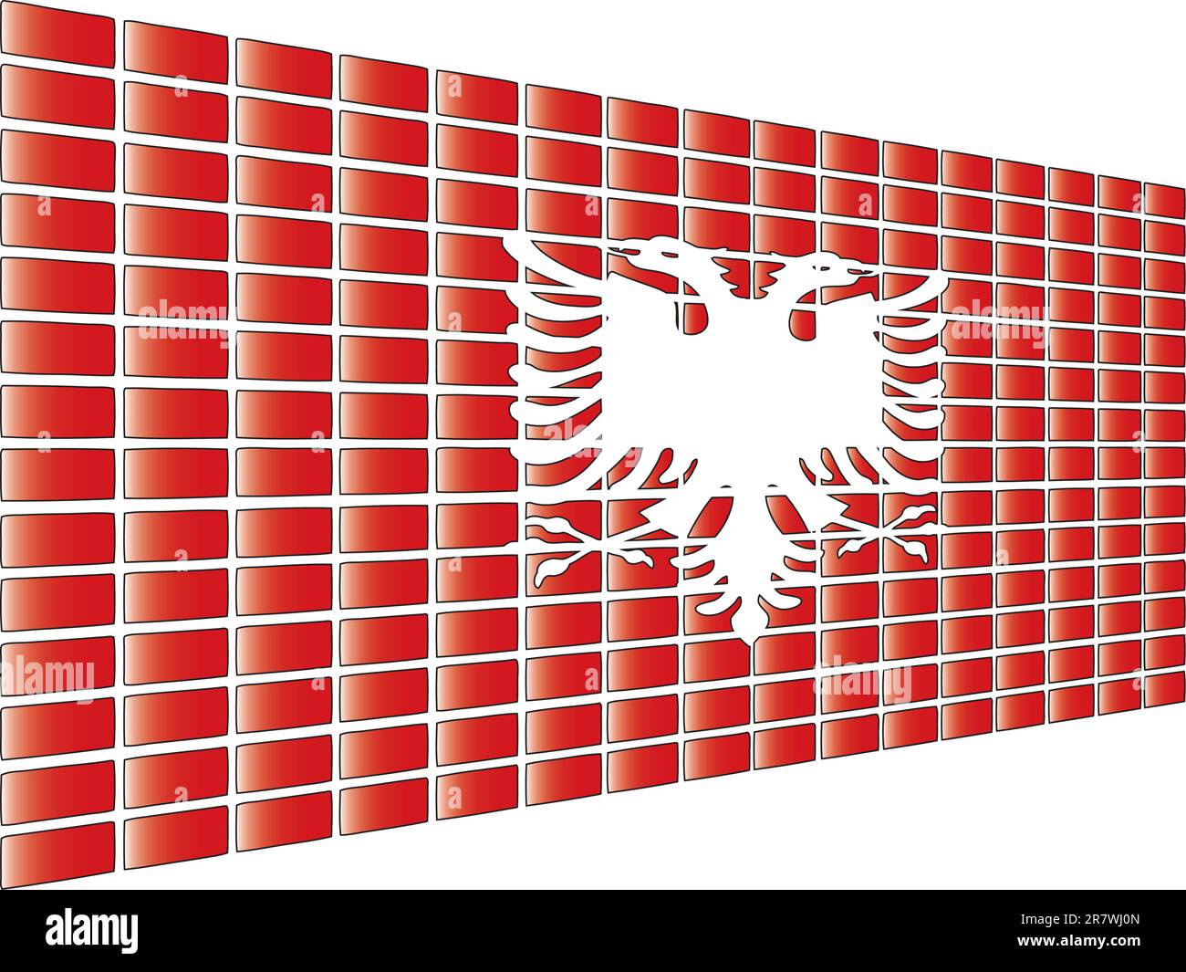 Illustrazione vettoriale della bandiera dell'Albania. Illustrazione Vettoriale