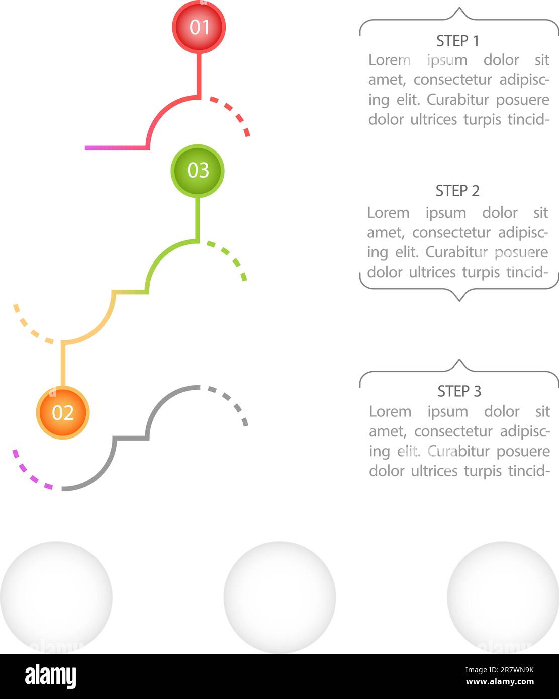 Set di elementi colorati per la progettazione di grafici infografici Illustrazione Vettoriale