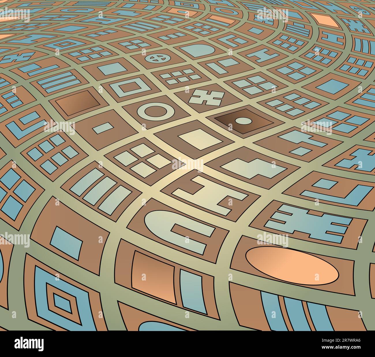 Vettoriale modificabile illustrazione astratta di un generico mappa di ritorto a piano strada Illustrazione Vettoriale