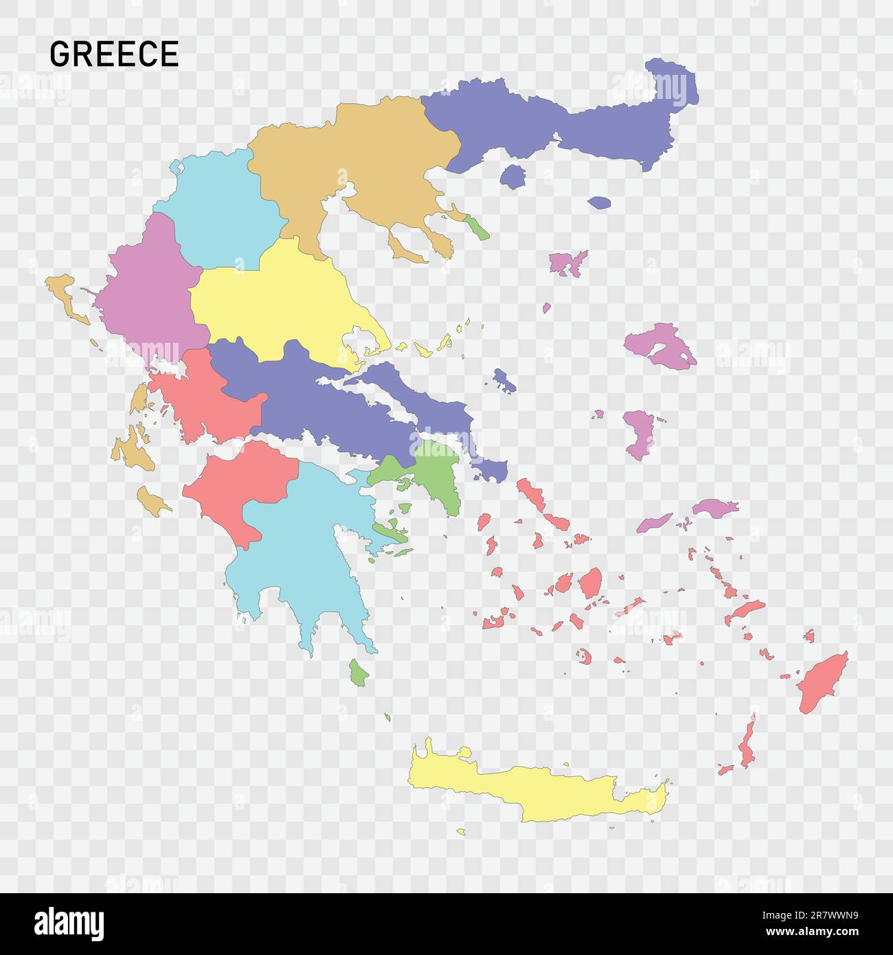 Grecia mappa politica con capitale immagini e fotografie stock ad alta ...