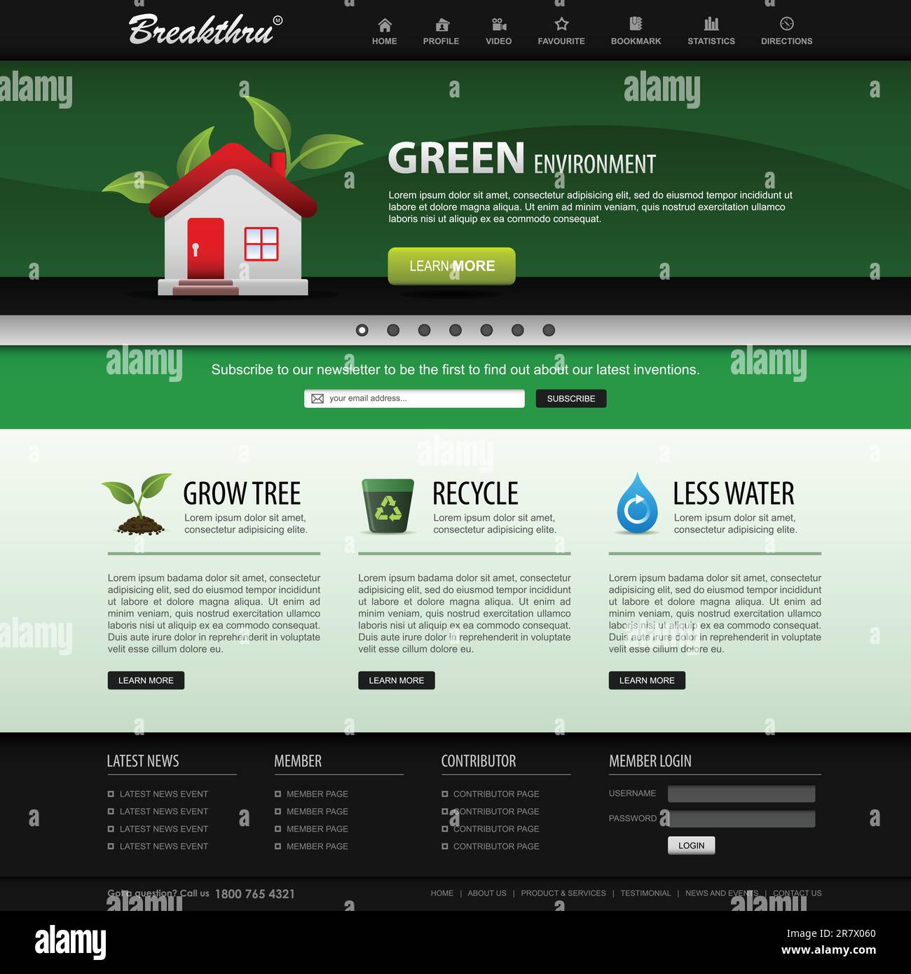Un layout di Web design adatto per aziende e aziende. Illustrazione Vettoriale