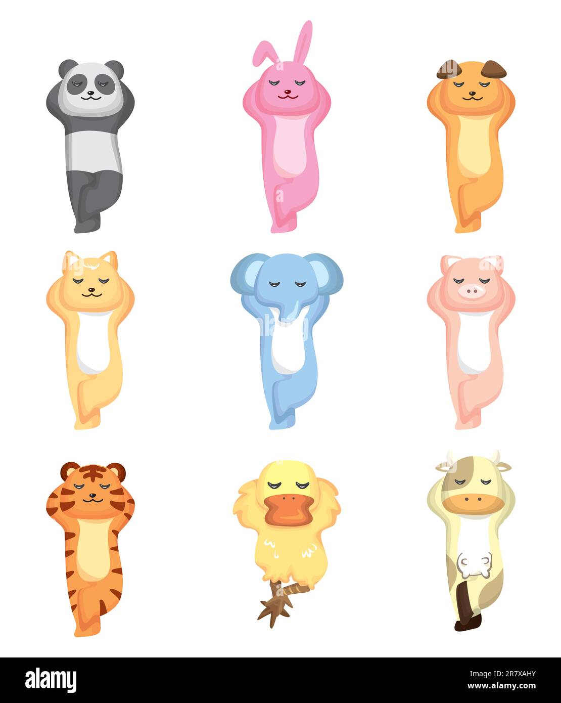 set di animali da cartoni animati Illustrazione Vettoriale