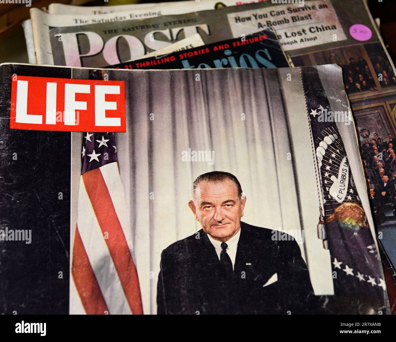 Una copia del numero di dicembre 13, 1963 della rivista Life con il nuovo U.S. Presidente, Lyndon B. Johnson, in copertina. Foto Stock