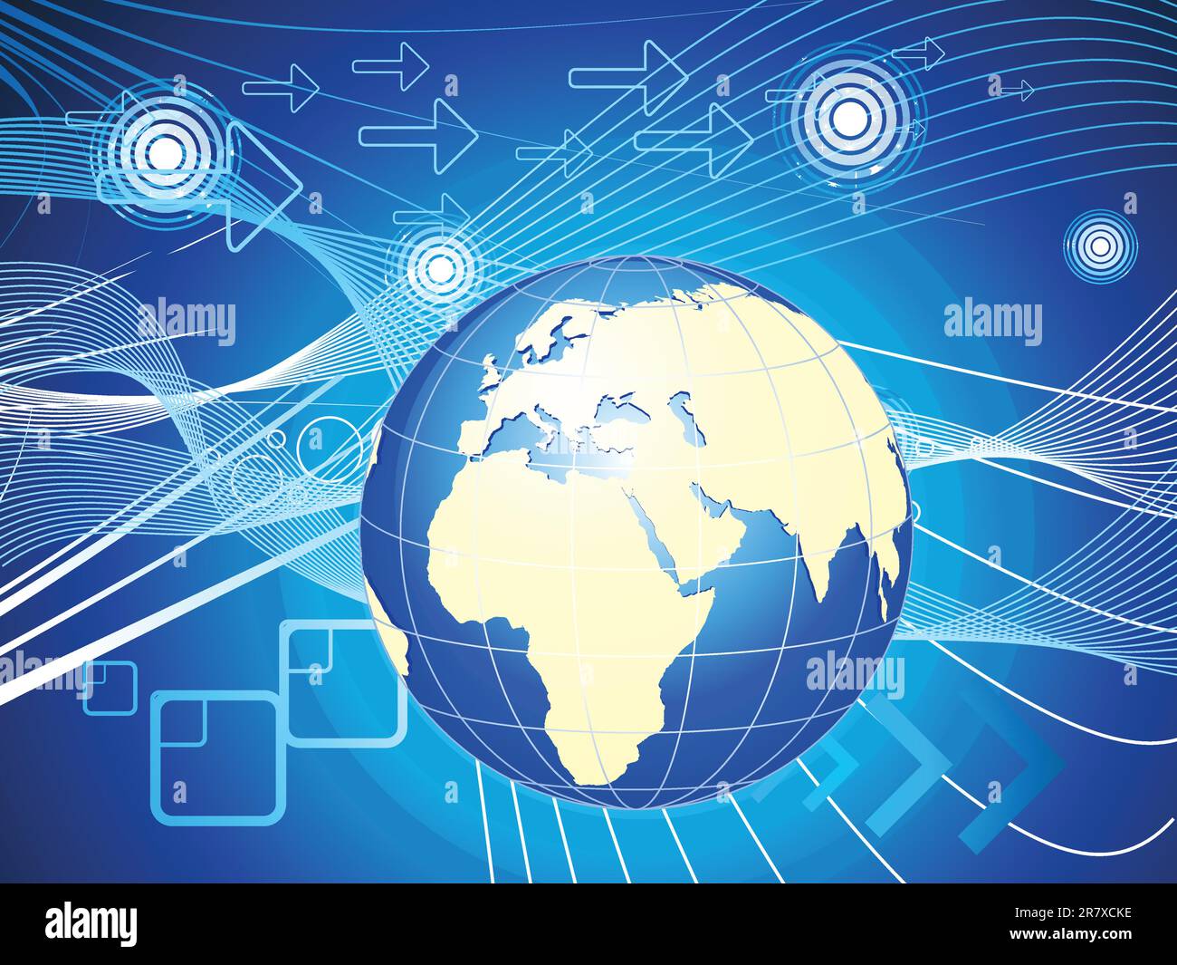 illustrazione astratta dello sfondo aziendale digitale blu Illustrazione Vettoriale
