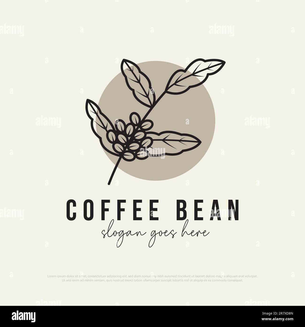 Estetica caffè fagiolo logo ispirazione , meglio per caffè, ristorante, bevande, vettore premium Illustrazione Vettoriale
