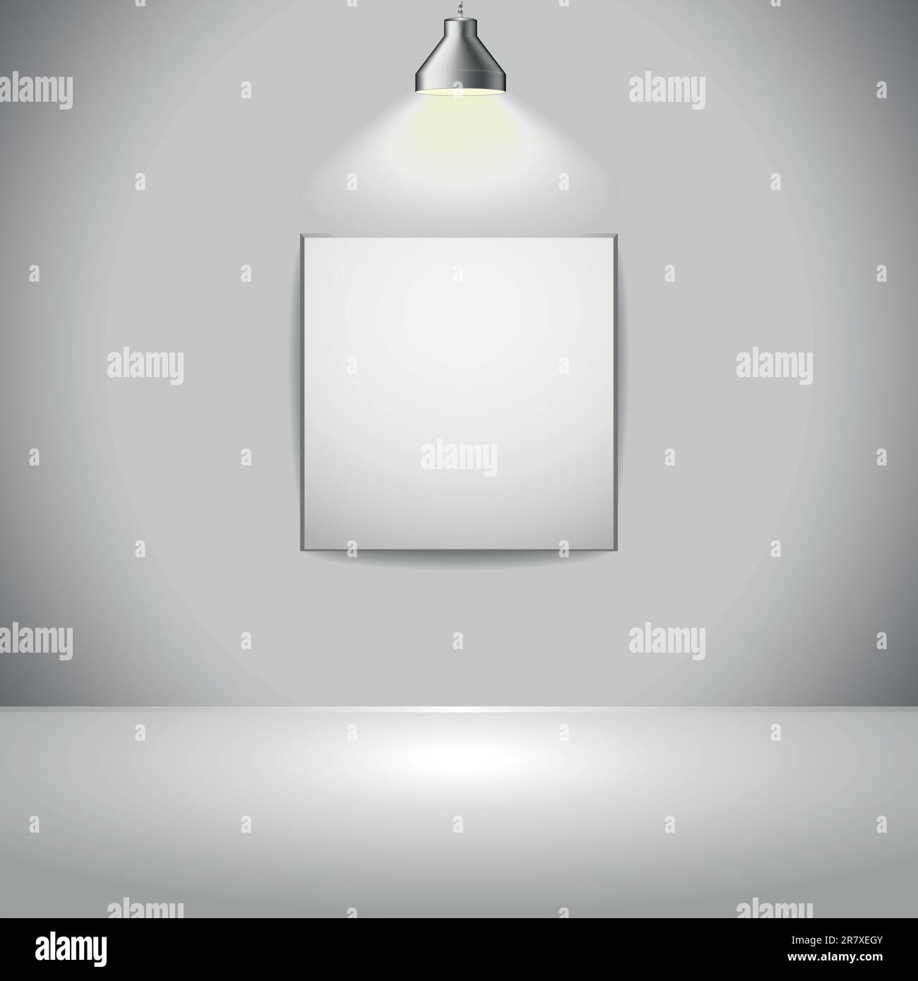 immagine di un riquadro di presentazione con sorgente luminosa dall'alto, vettore eps 8 Illustrazione Vettoriale