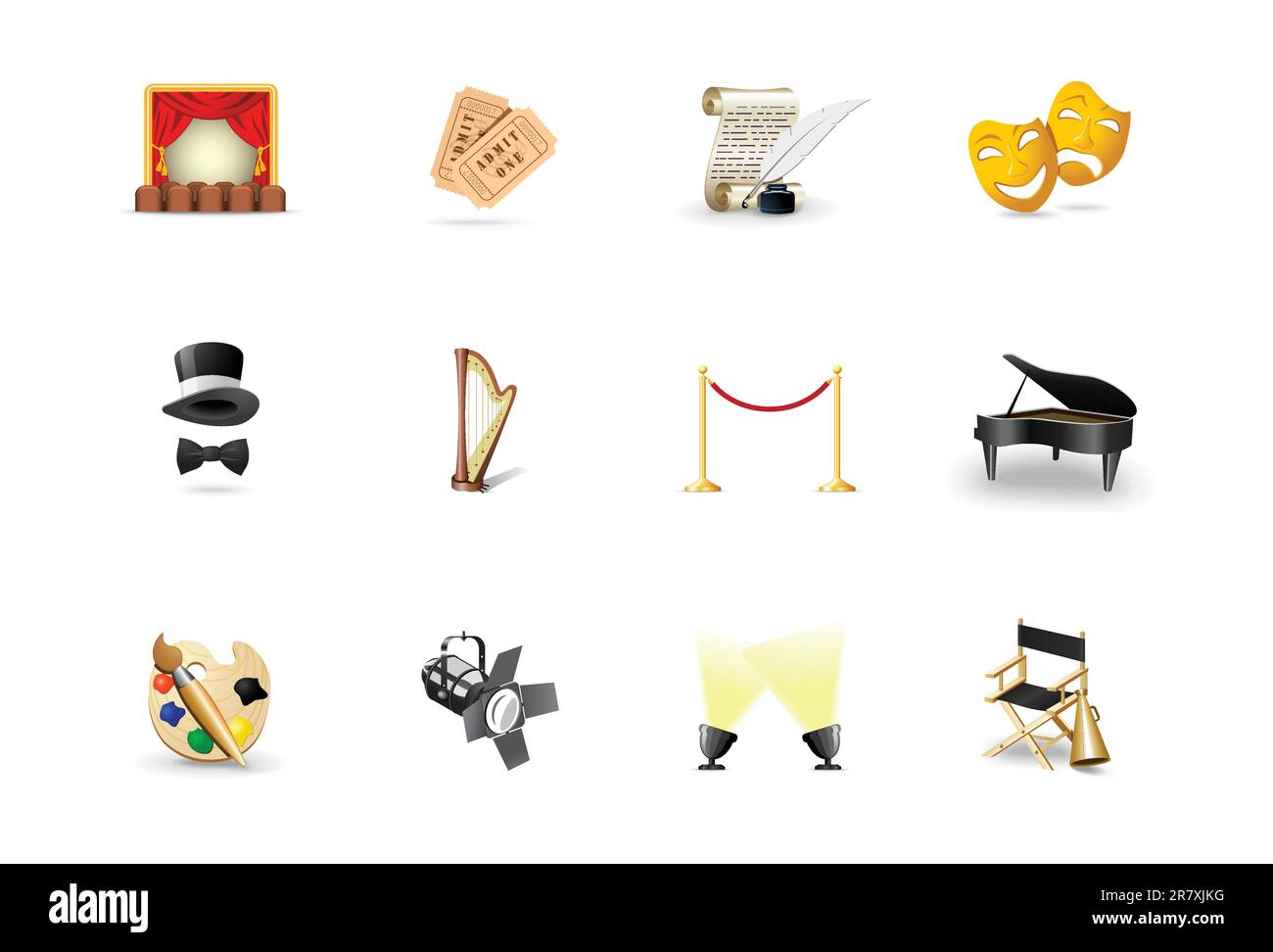 Icone del teatro Illustrazione Vettoriale