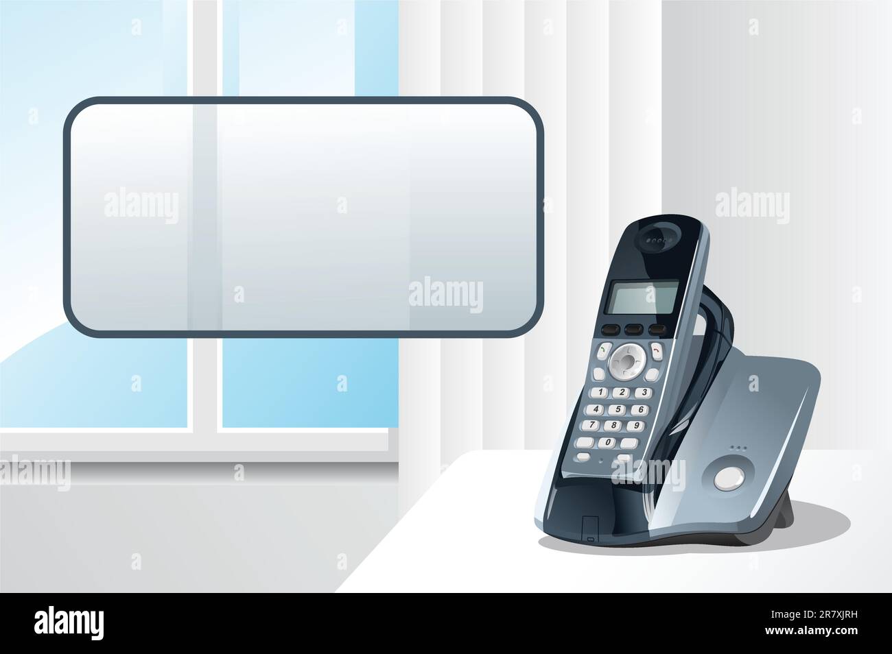 telefono con illustrazione vettoriale. (Solo sfumature semplici - nessuna mesh sfumata). Illustrazione Vettoriale