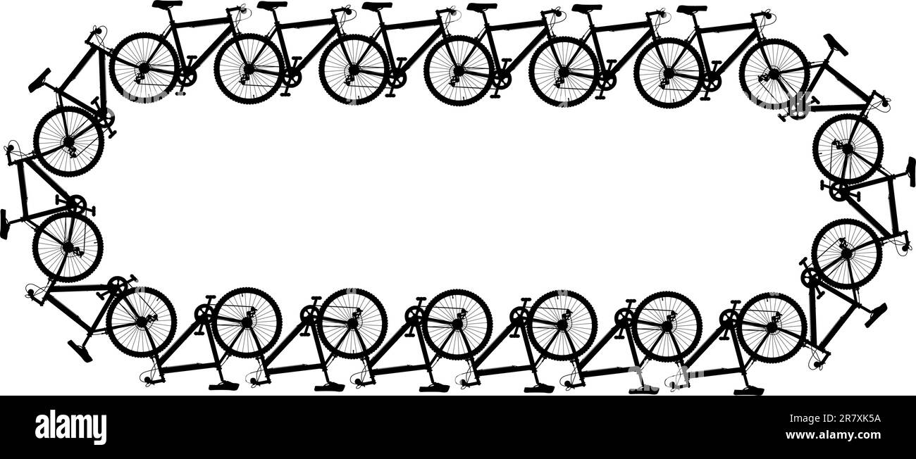 Modificabile disegno vettoriale di una catena di bicicletta generico sagome Illustrazione Vettoriale