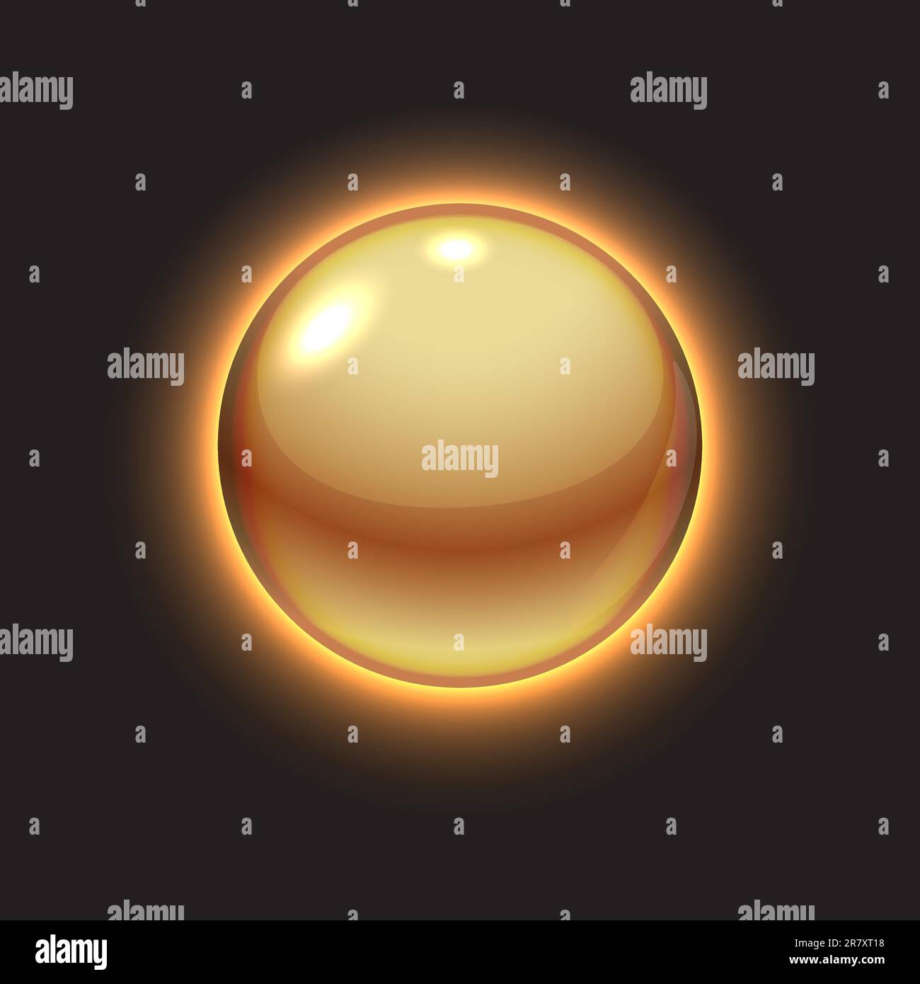 Pallina d'oro su nero, illustrazione vettoriale, eps10 Illustrazione Vettoriale