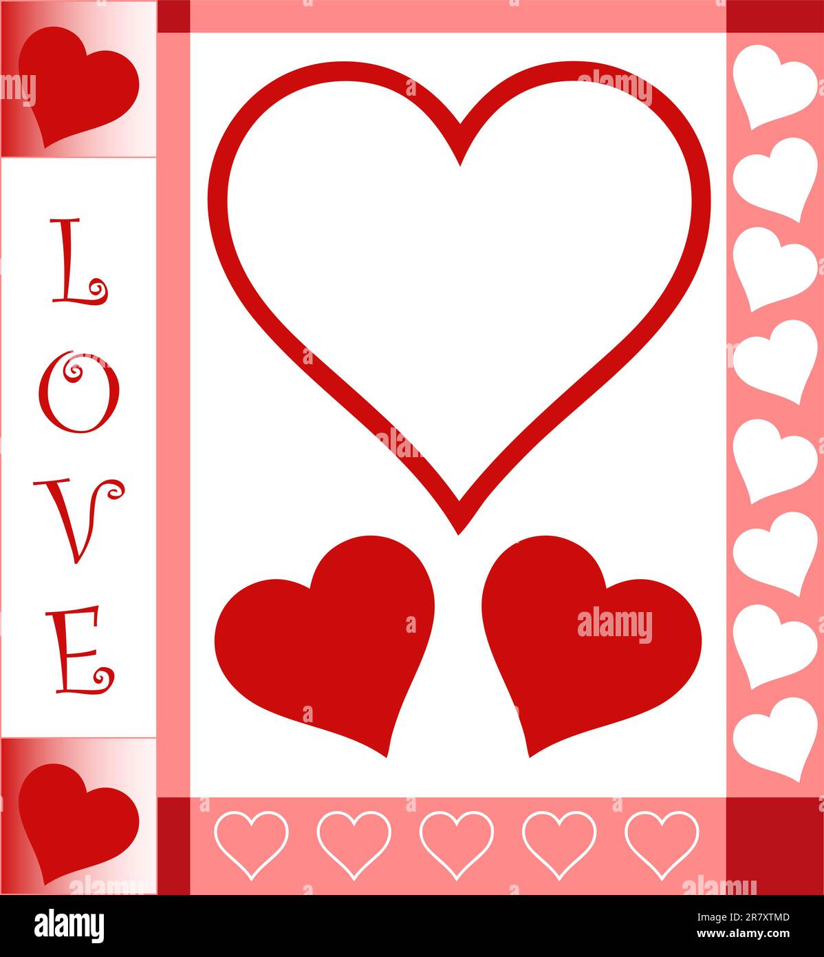 Valentines Day card con cuori Illustrazione Vettoriale