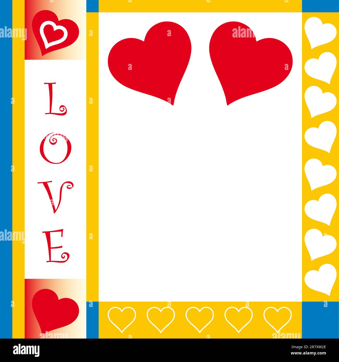 Valentines Day card con cuori Illustrazione Vettoriale